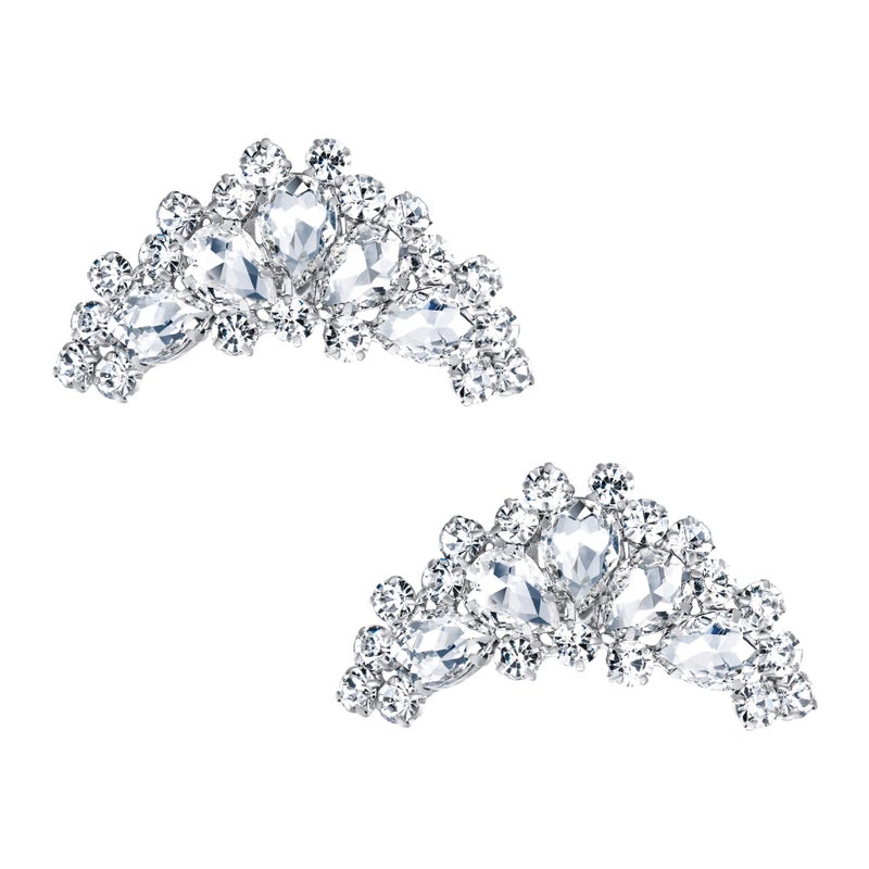 Flyonce Sparkling Rhinestone Crystal Shoe Clips Wedding Party Boots Decoration Shoes Charms 2 Pcs - Image 1